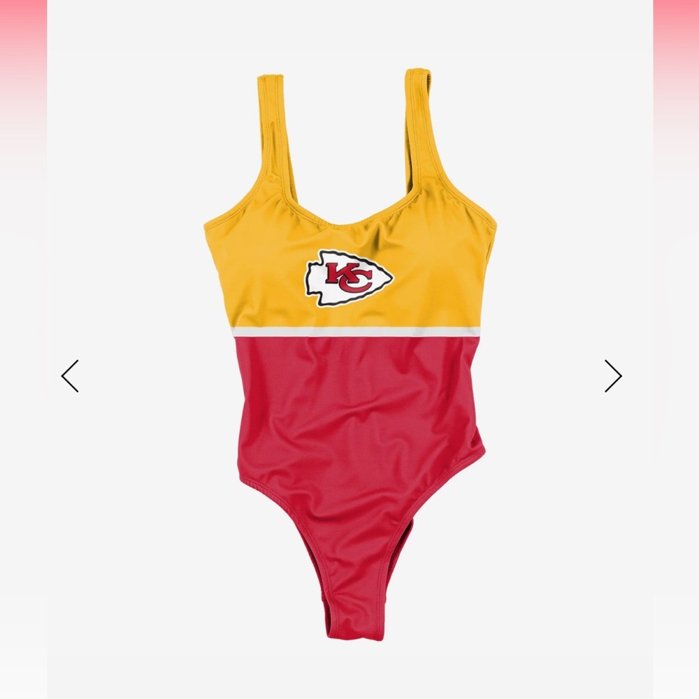 NWT - Kansas City Chiefs Women's Beach Day One Piece Bathing Suit - size small - Picture 3 of 5